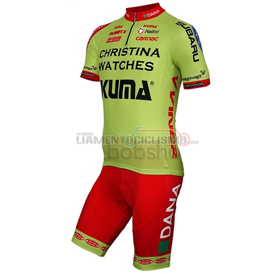 Abbigliamento Christina Watches Onfone 2014 Manica Corta E Pantaloncino Con Bretelle verde - Clicca l'immagine per chiudere